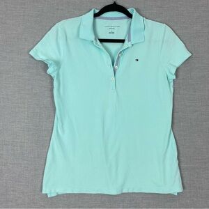 Tommy Hilfiger Classic Fit Polo Shirt Turquoise Sz Medium
